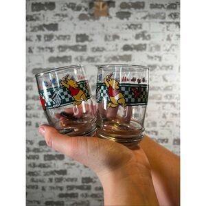 Anchor hocking | set of 2 Winnie the Pooh drinking glasses vintage